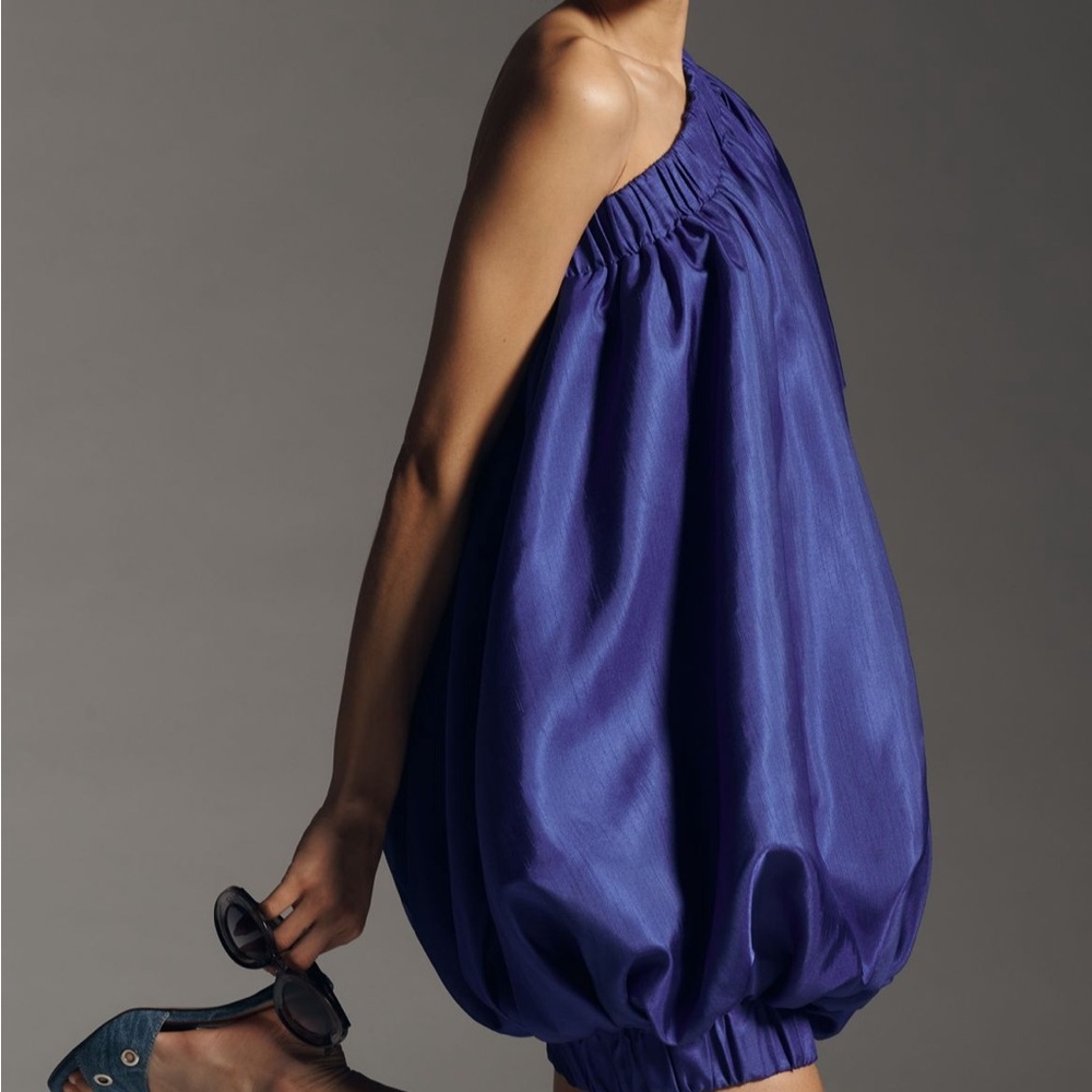 Sunday in Brooklyn One Shoulder Dress - Vibrant Blue